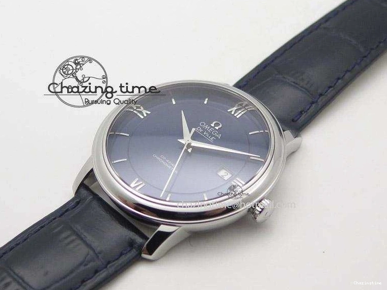 0701 De Ville MK 1:1 Best Edition SS Blue Dial On Black Leather Strap A Lightweight 8258